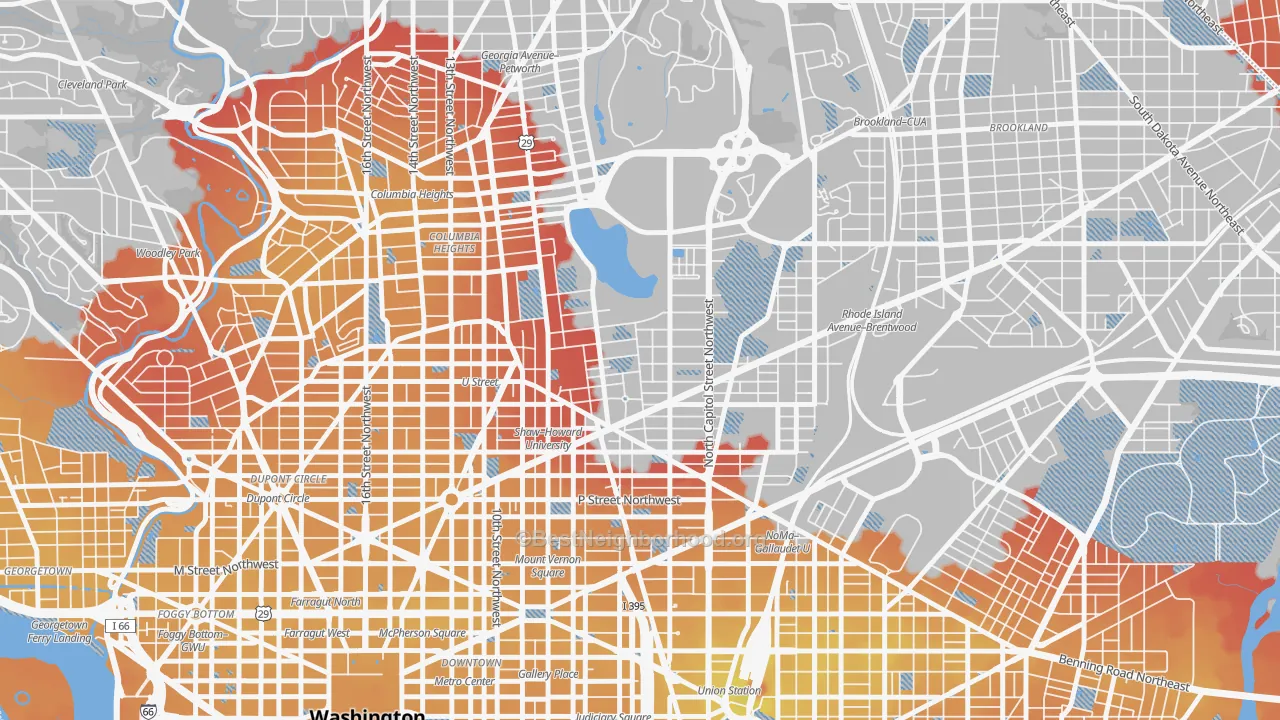 Transit Grade map of Ledroit Park, Washington, DC