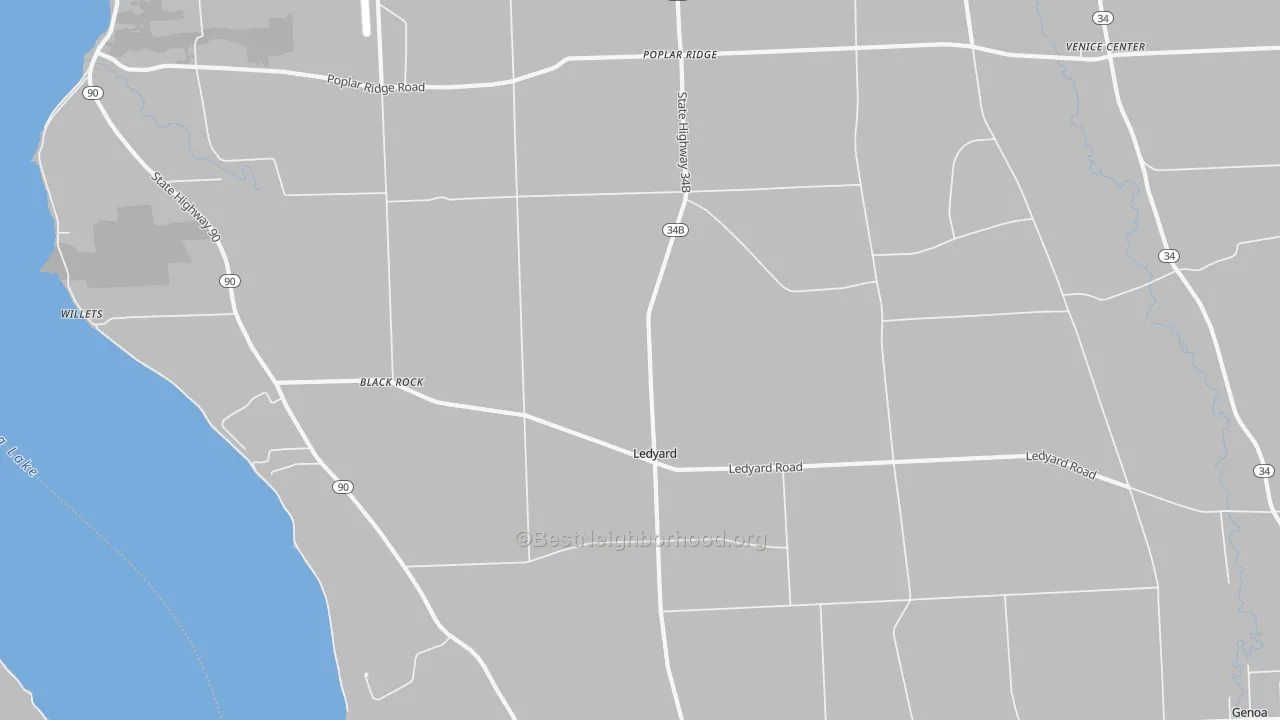 Transit Grade map of Ledyard, NY