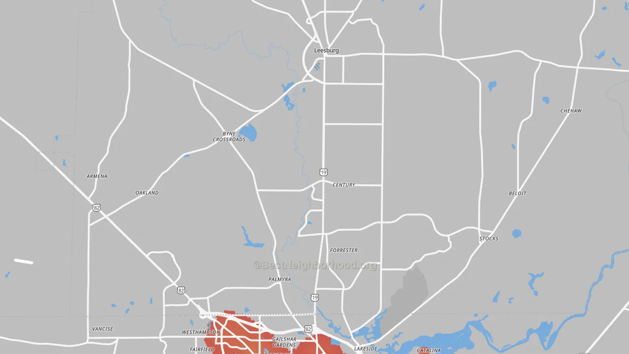 Transit Grade map of Lee County, GA