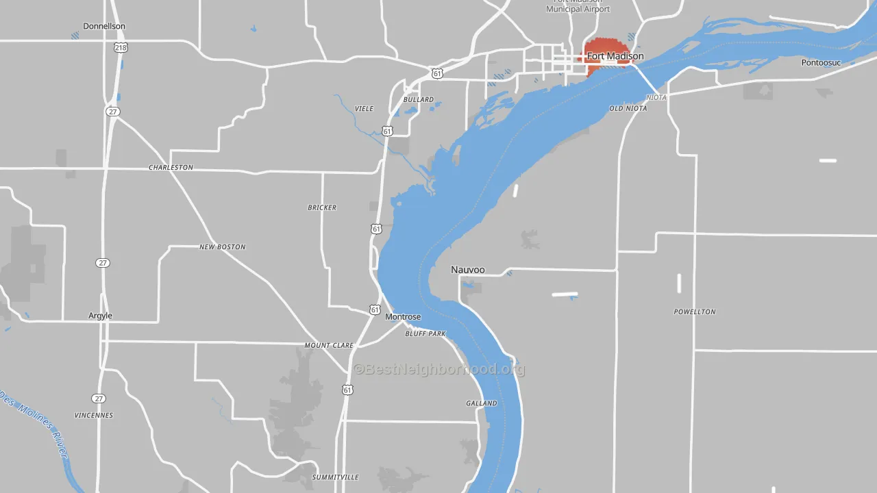 Transit Grade map of Lee County, IA