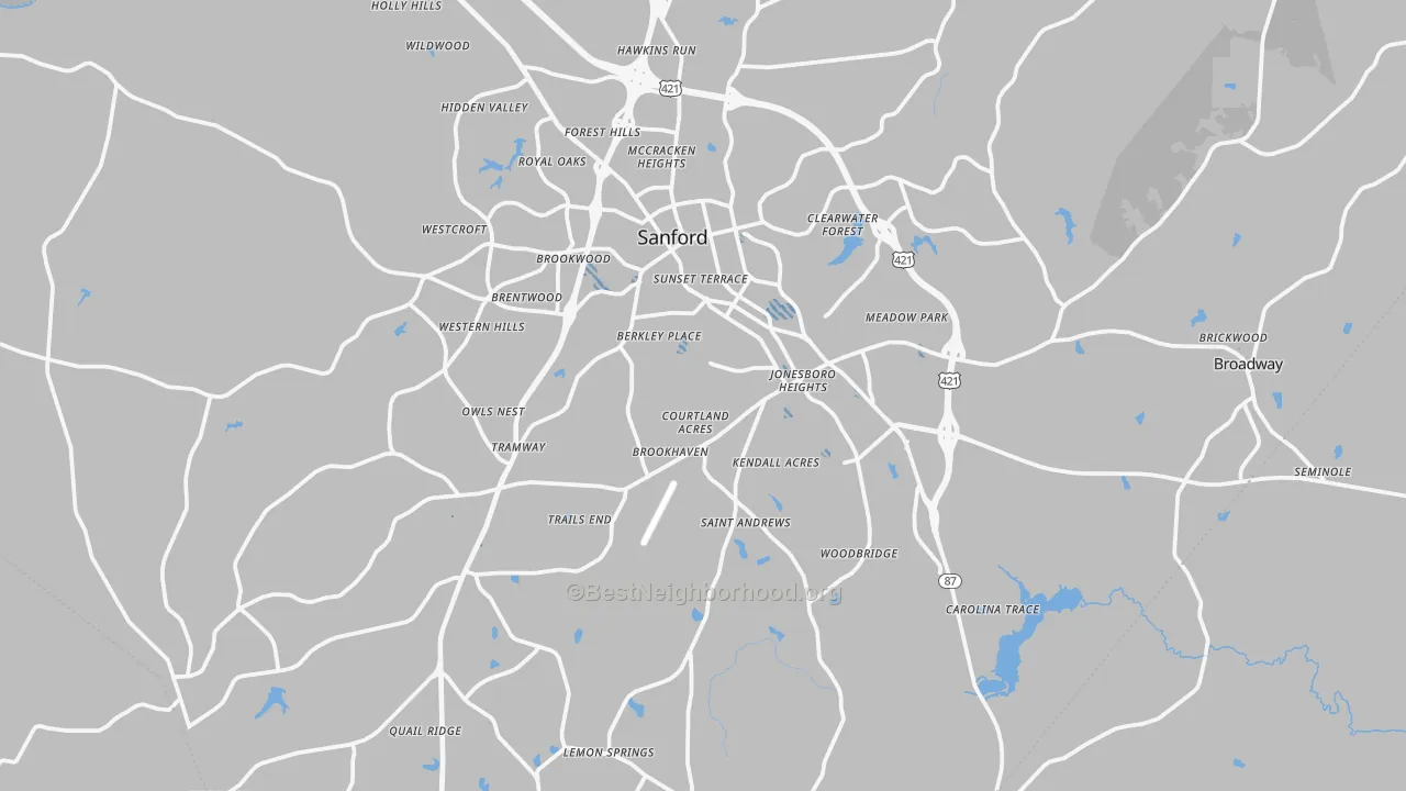 Transit Grade map of Lee County, NC