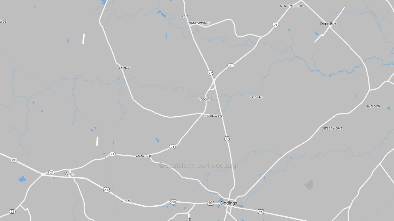 Transit Grade map of Lee County, TX