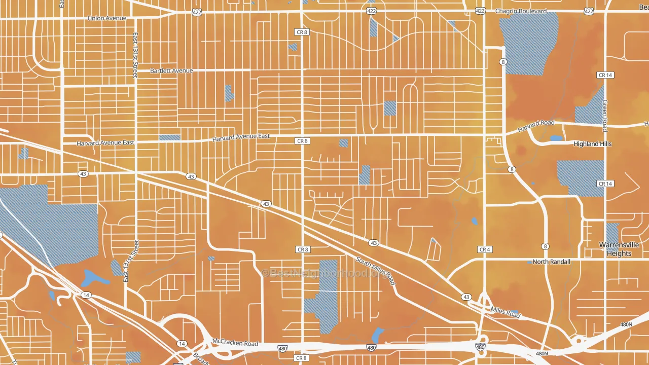 Transit Grade map of Lee-Miles, Cleveland, OH