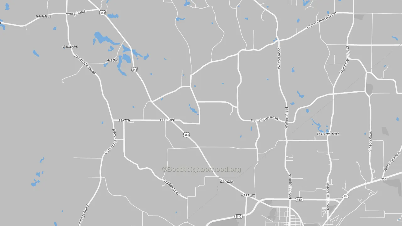Transit Grade map of Lee Pope, GA