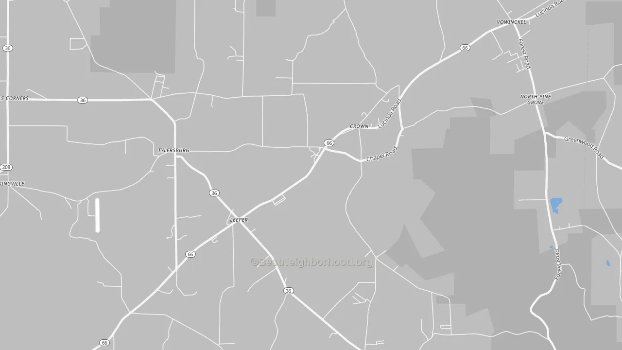 Transit Grade map of Leeper, PA