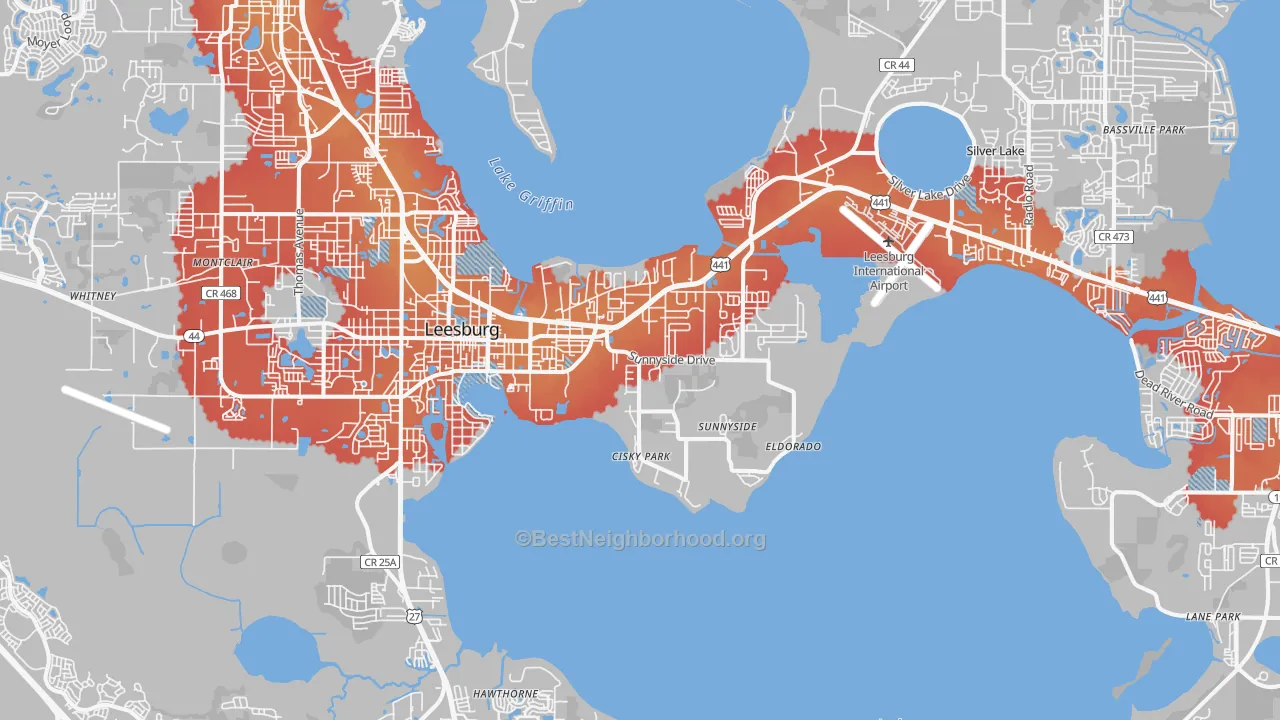 Transit Grade map of Leesburg, FL