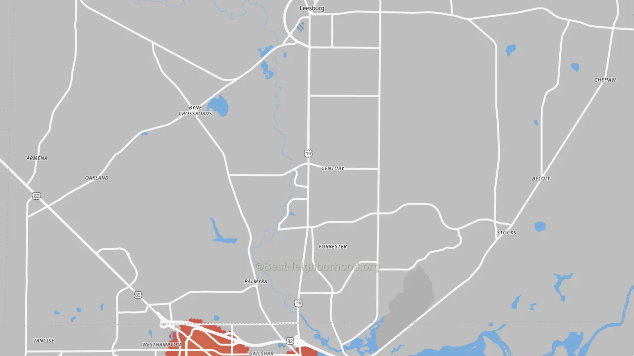 Transit Grade map of Leesburg, GA