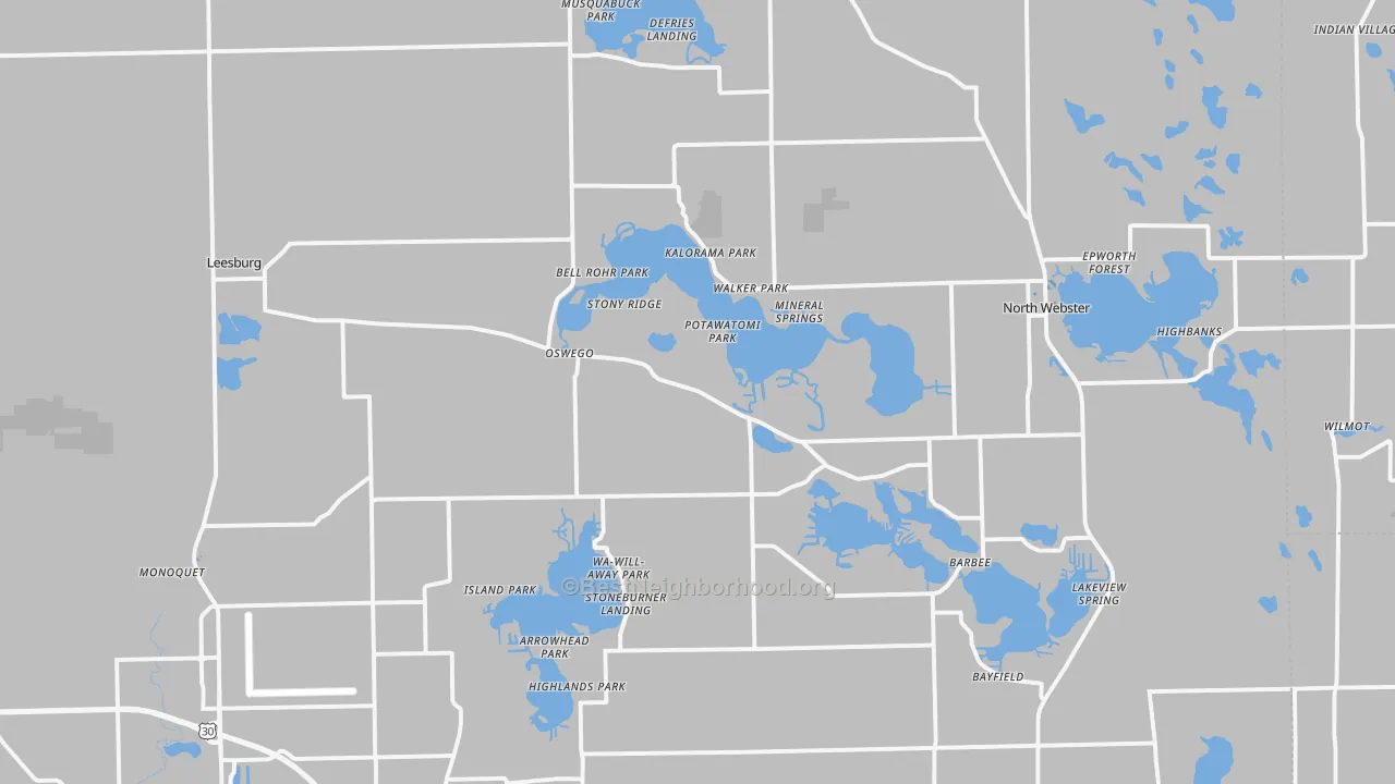 Transit Grade map of Leesburg, IN