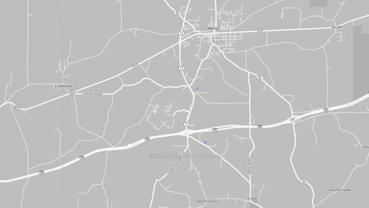 Transit Grade map of Leesburg, MS