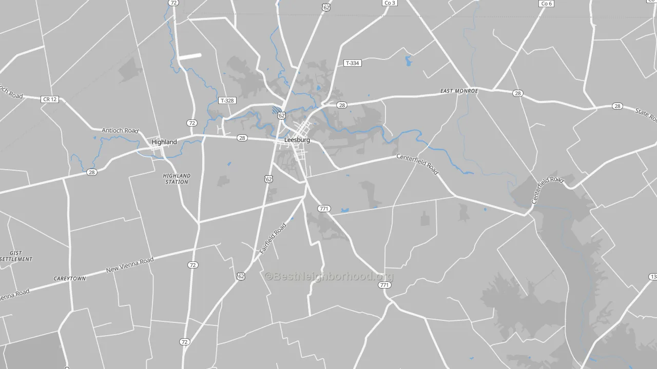 Transit Grade map of Leesburg, OH