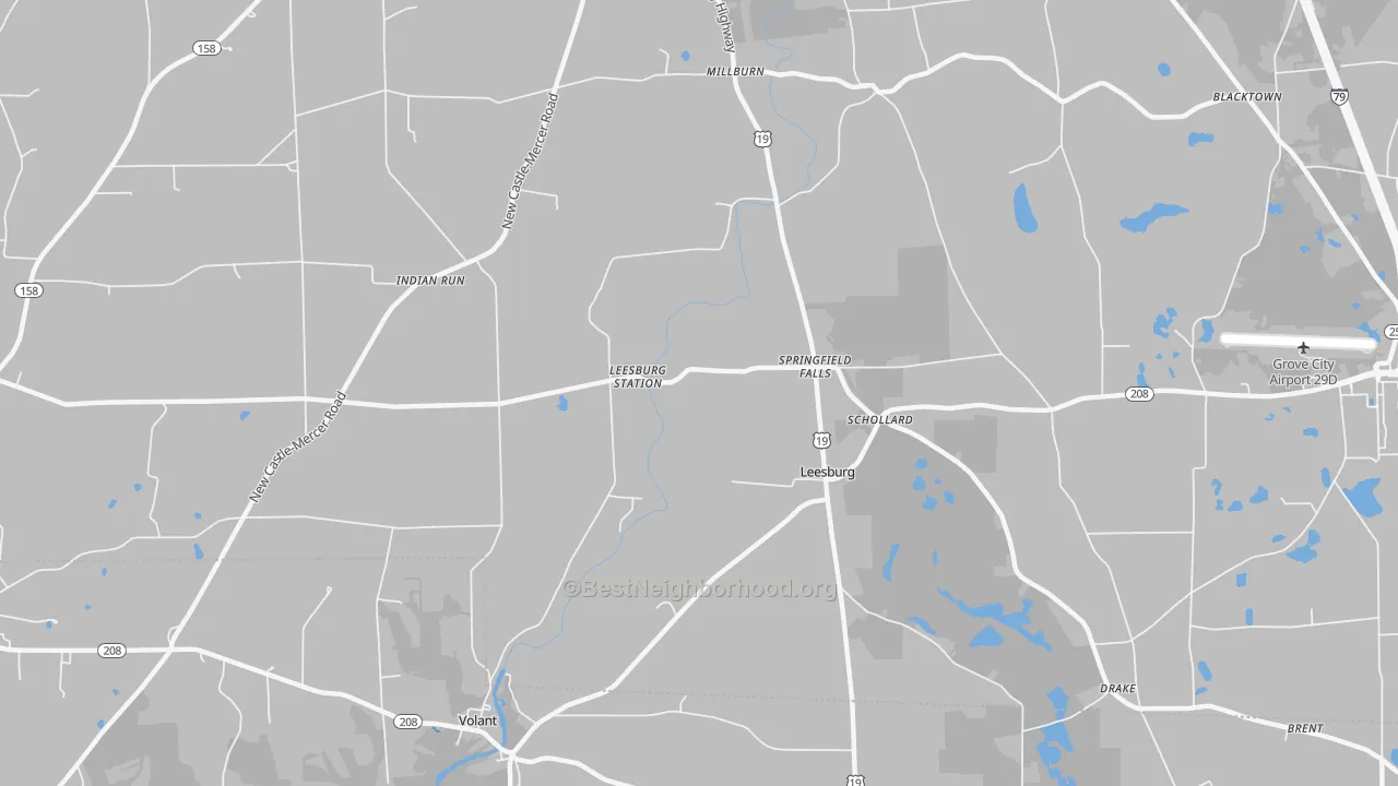 Transit Grade map of Leesburg, PA