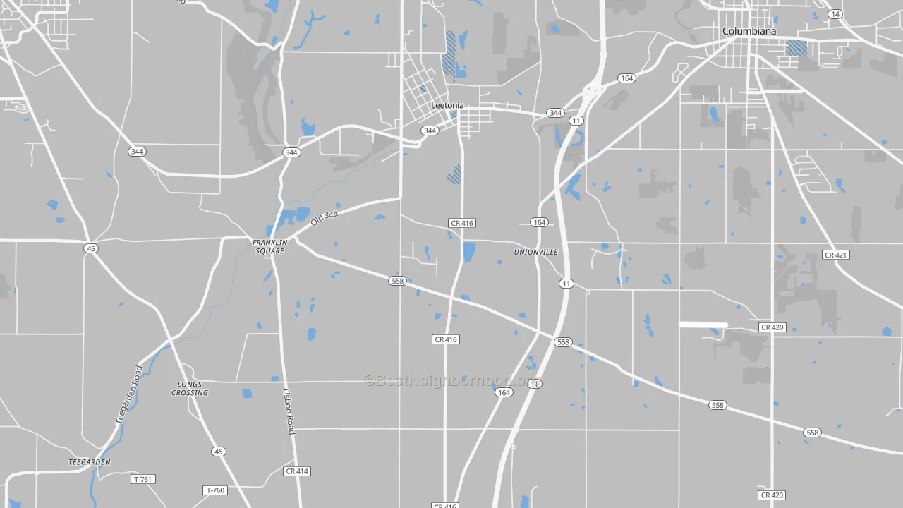 Transit Grade map of Leetonia, OH