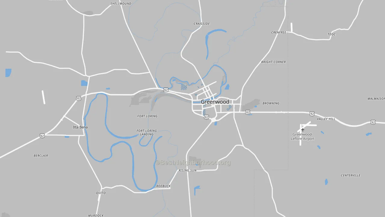Transit Grade map of Leflore County, MS