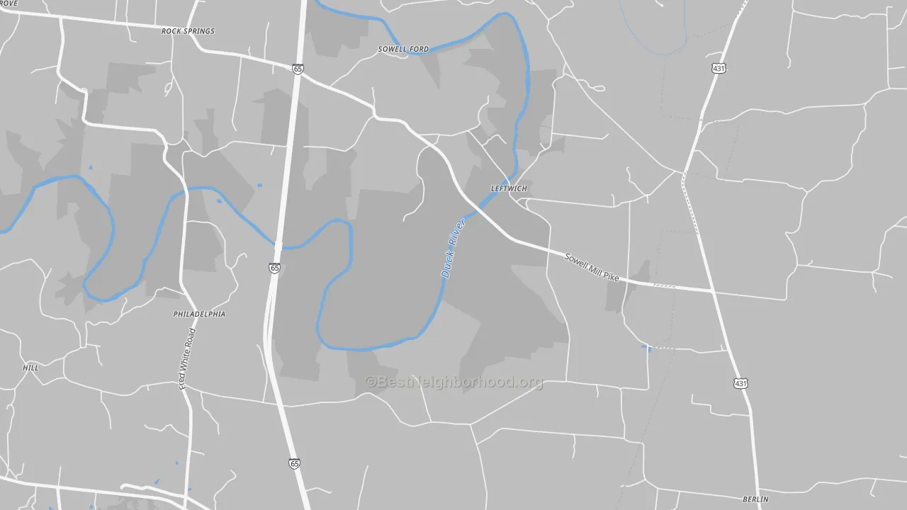 Transit Grade map of Leftwich, TN