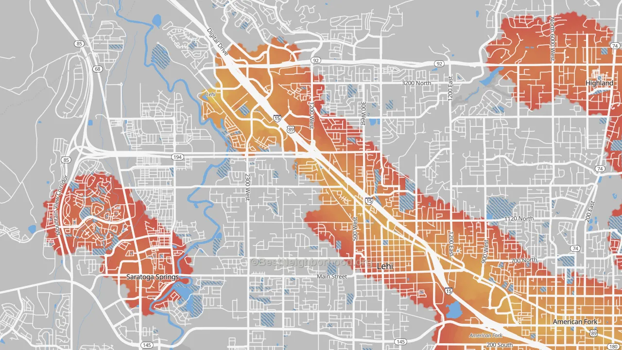 Transit Grade map of Lehi, UT