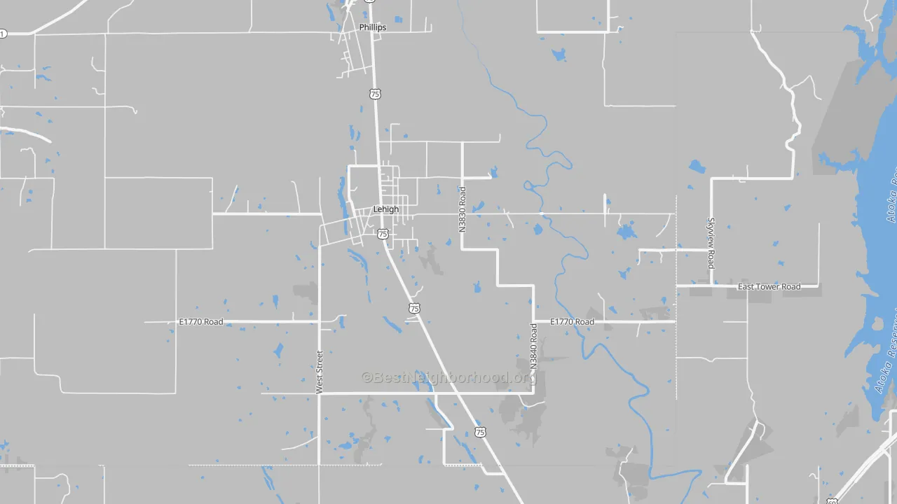 Transit Grade map of Lehigh, OK