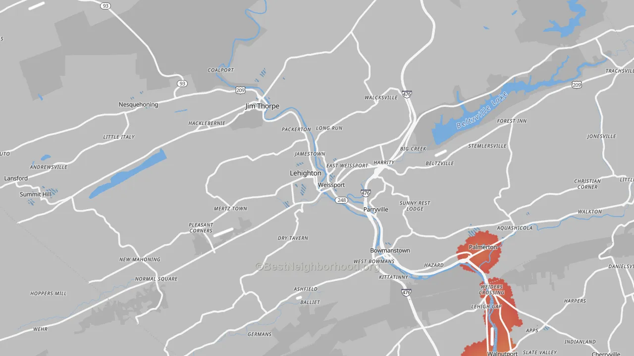 Transit Grade map of Lehighton, PA