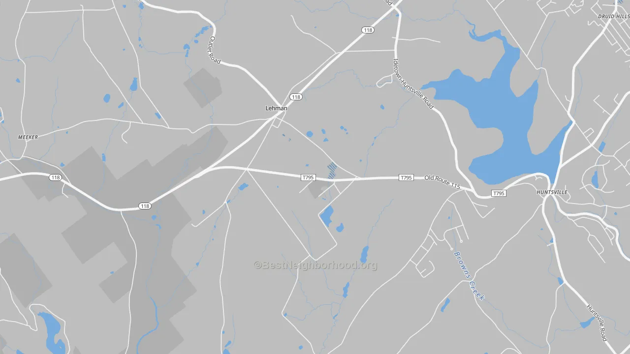 Transit Grade map of Lehman, PA