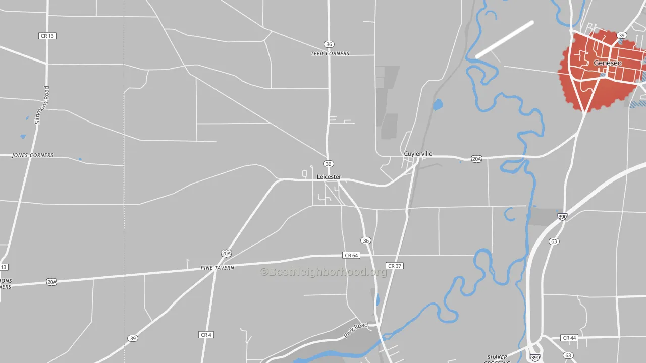Transit Grade map of Leicester, NY