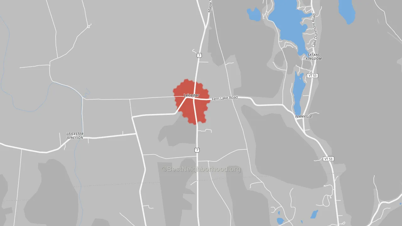 Transit Grade map of Leicester, VT