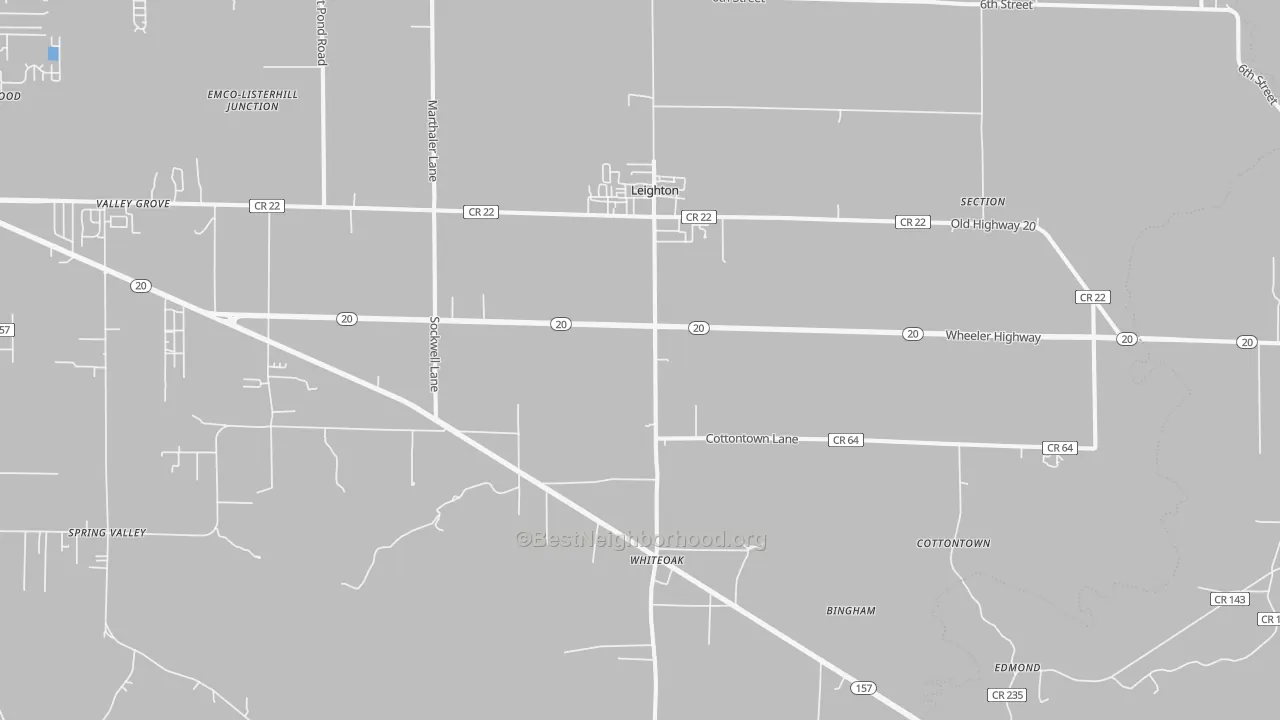 Transit Grade map of Leighton, AL