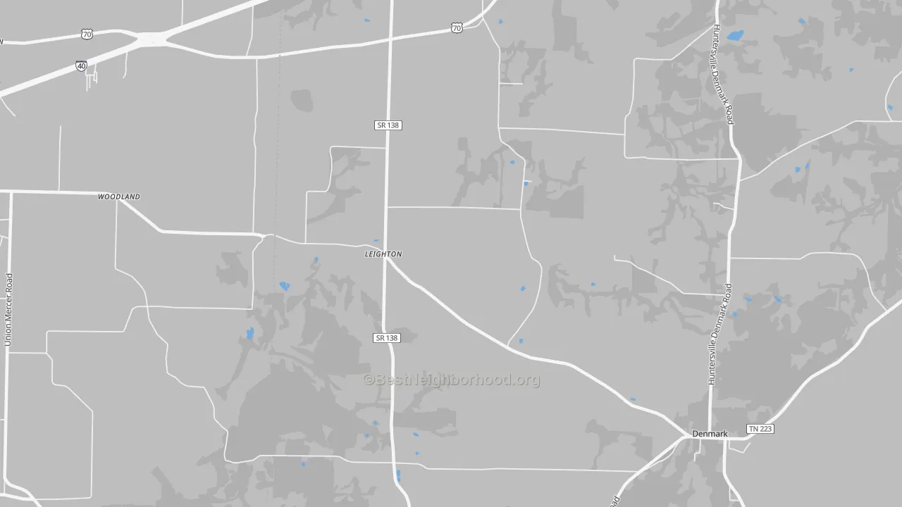 Transit Grade map of Leighton, TN