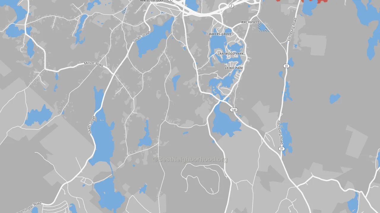 Transit Grade map of Leino Park, MA
