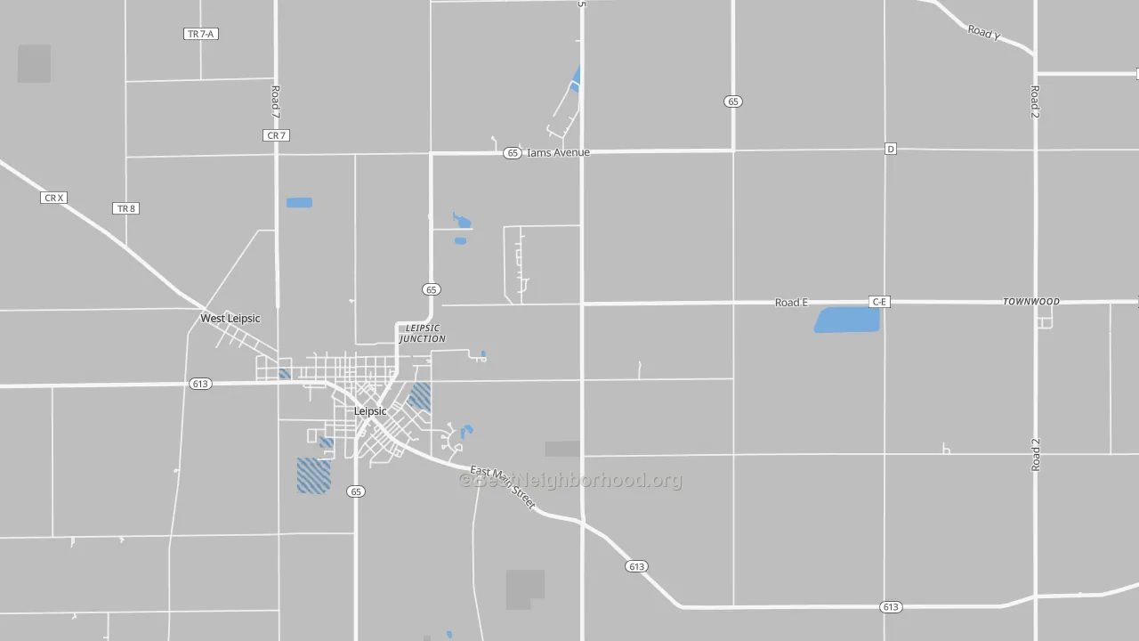 Transit Grade map of Leipsic Junction, OH