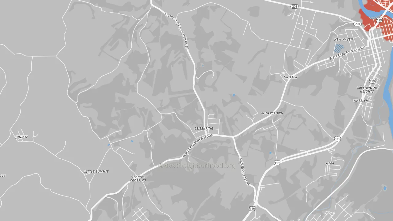 Transit Grade map of Leisenring, PA