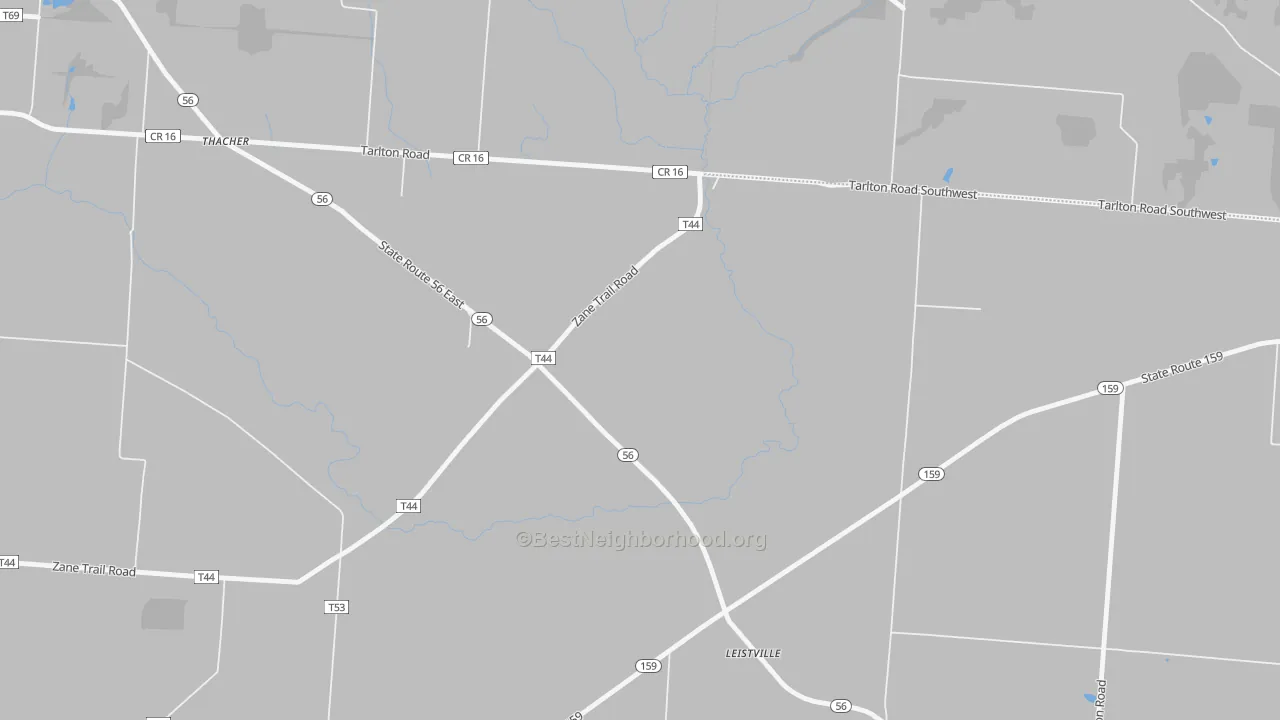 Transit Grade map of Leistville, OH
