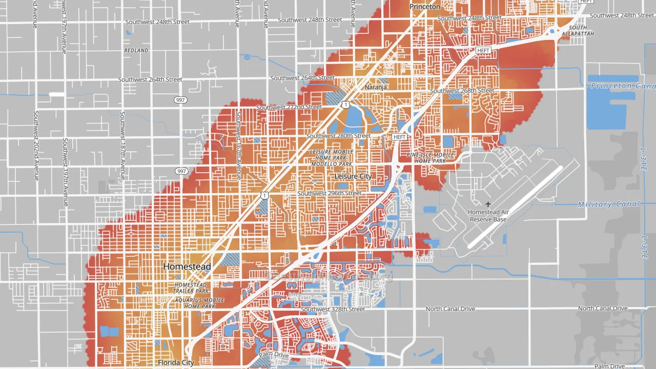 Transit Grade map of Leisure City, FL
