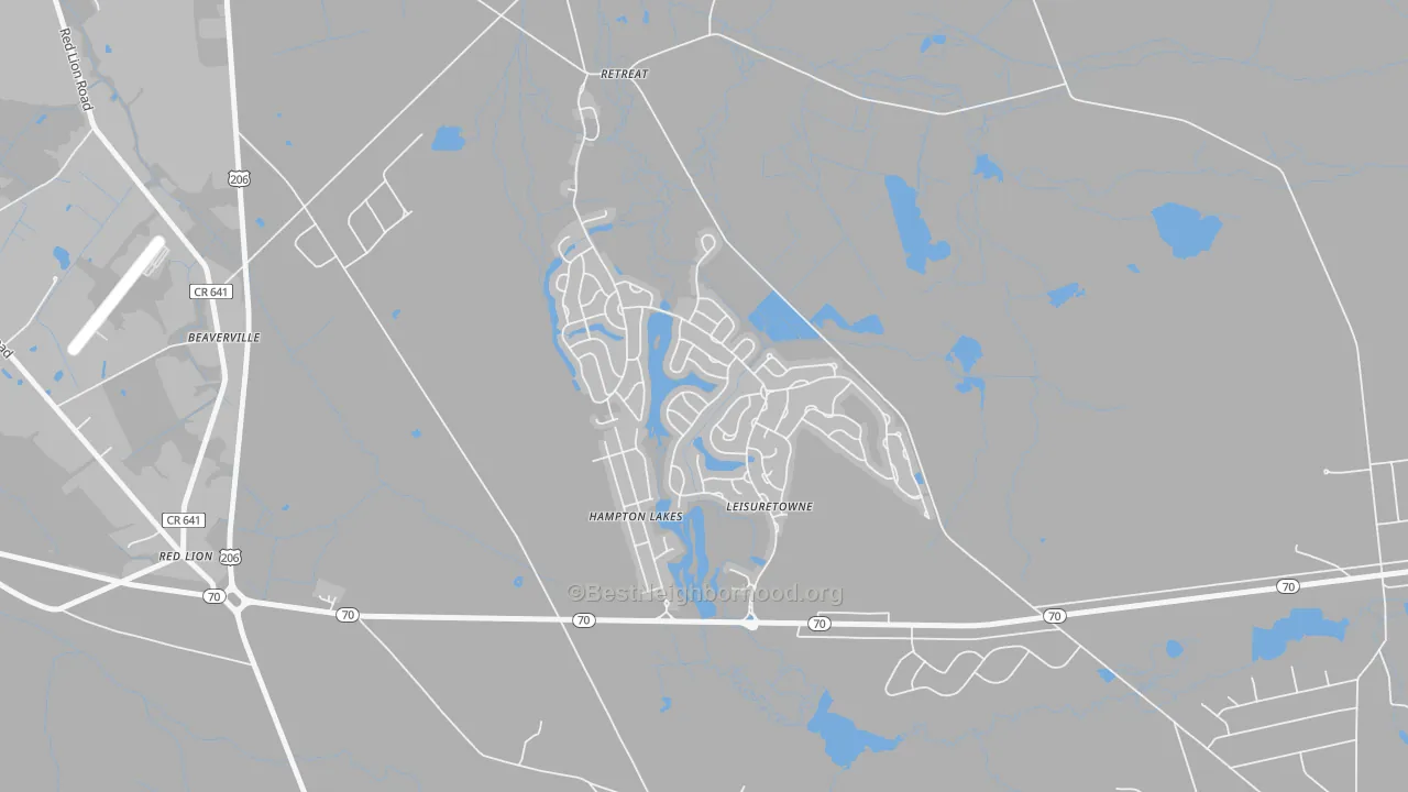 Transit Grade map of Leisuretowne, NJ