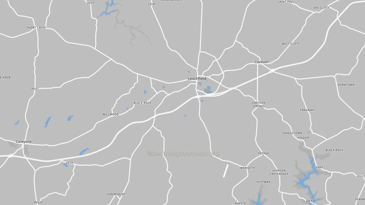 Transit Grade map of Leitchfield, KY