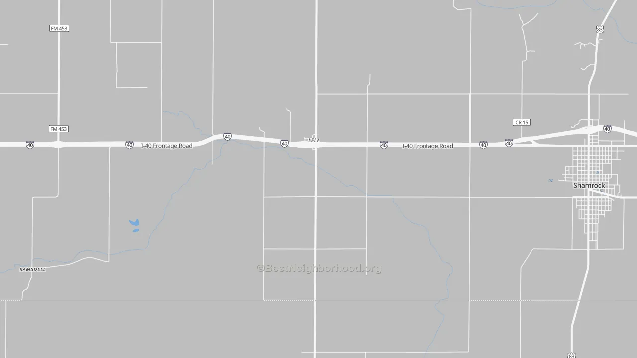 Transit Grade map of Lela, TX