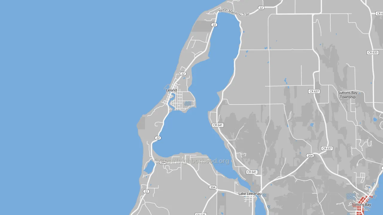 Transit Grade map of Leland, MI