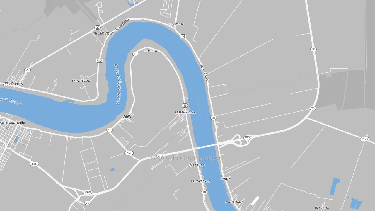 Transit Grade map of Lemannville, LA
