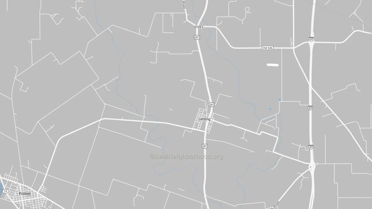 Transit Grade map of Leming, TX