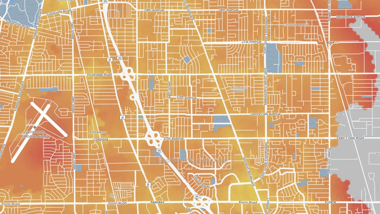 Transit Grade map of Lemon Hill, CA