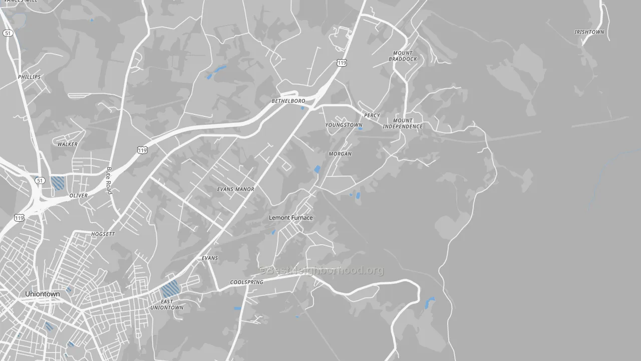 Transit Grade map of Lemont Furnace, PA