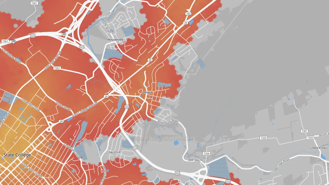 Transit Grade map of Lemont, PA