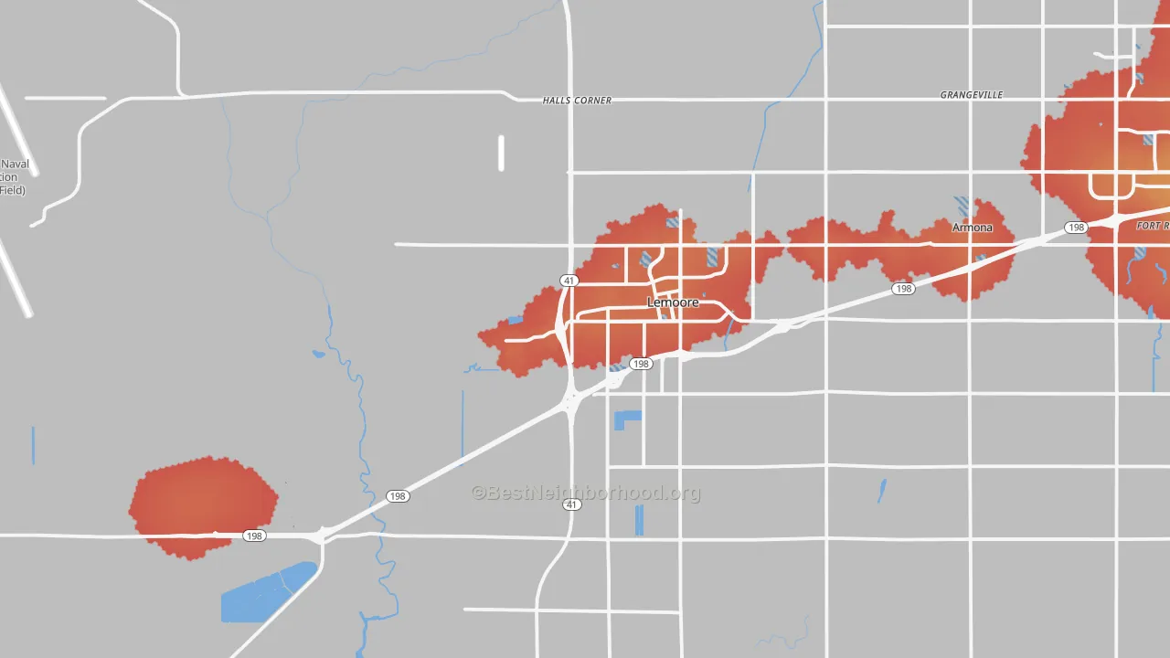 Transit Grade map of Lemoore, CA