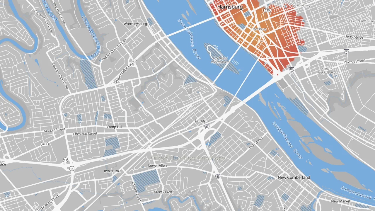Transit Grade map of Lemoyne, PA