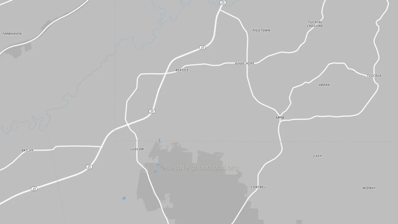 Transit Grade map of Lena, MS
