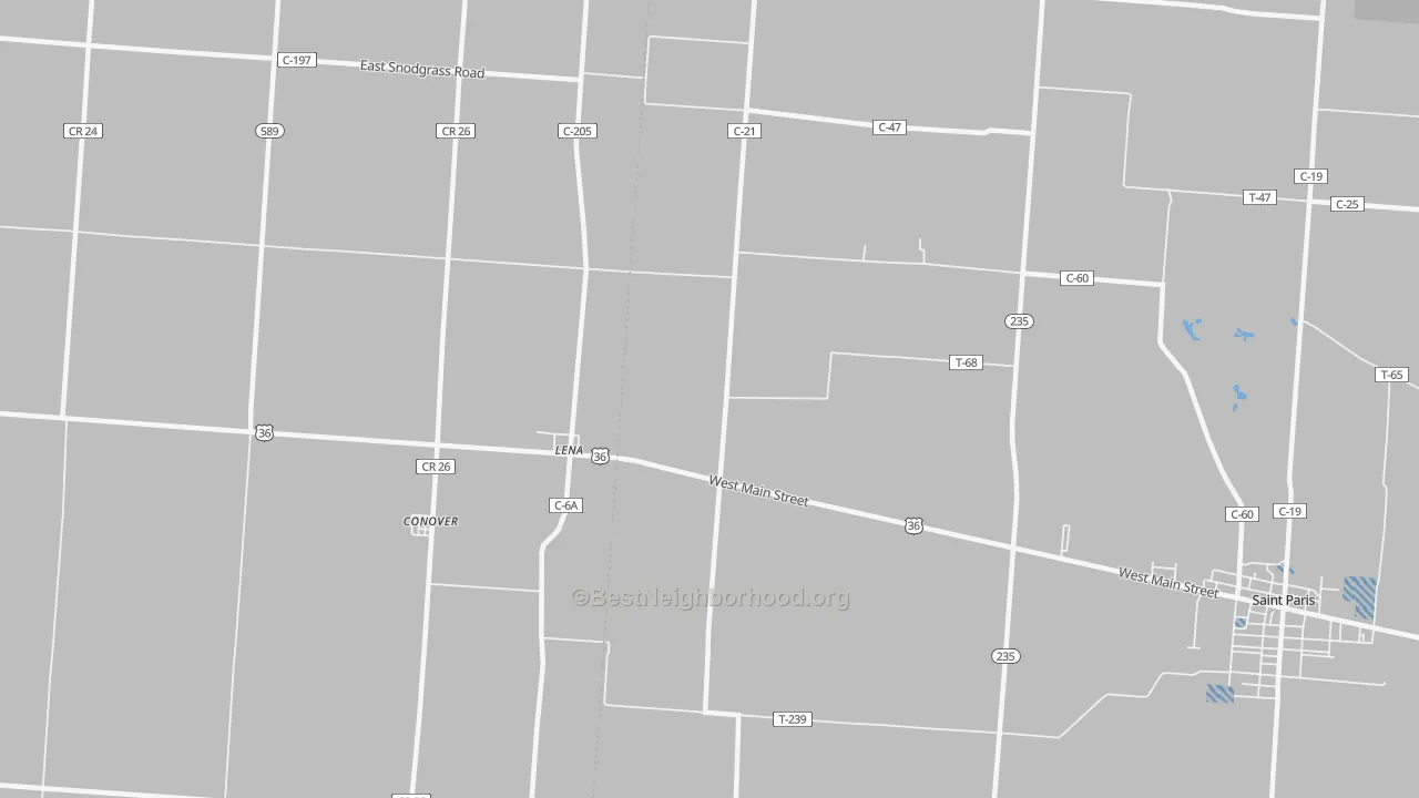 Transit Grade map of Lena, OH