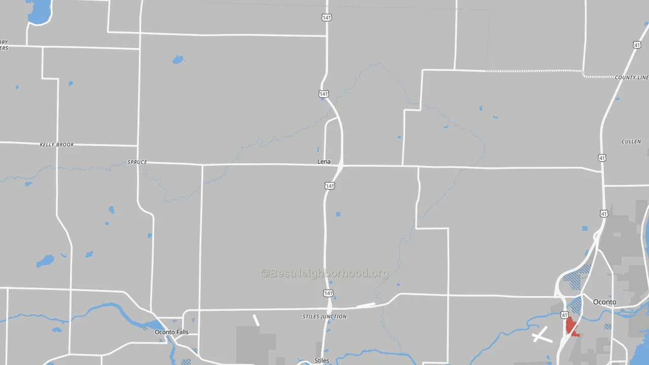 Transit Grade map of Lena, WI