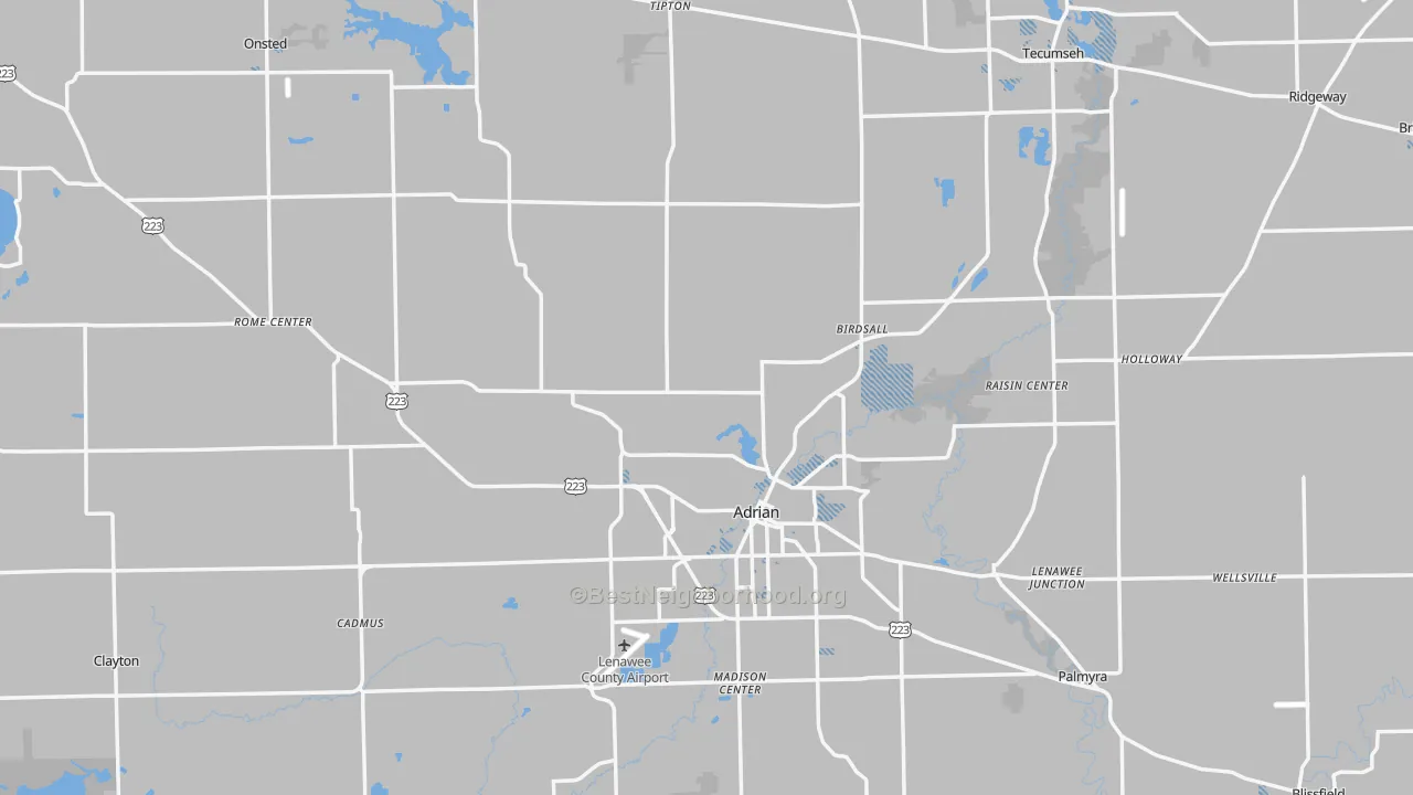 Transit Grade map of Lenawee County, MI