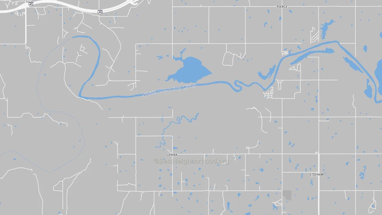 Transit Grade map of Lenna, OK