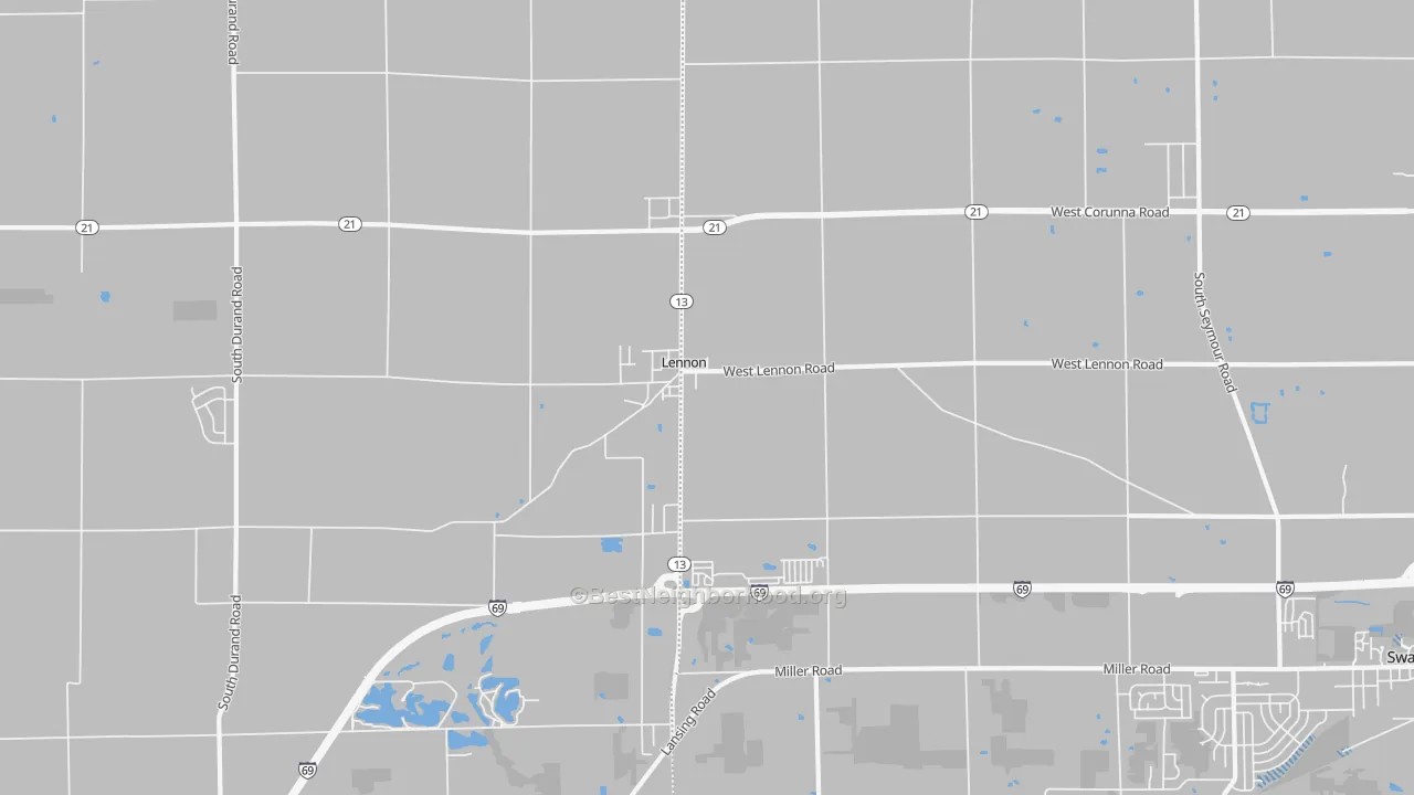 Transit Grade map of Lennon, MI