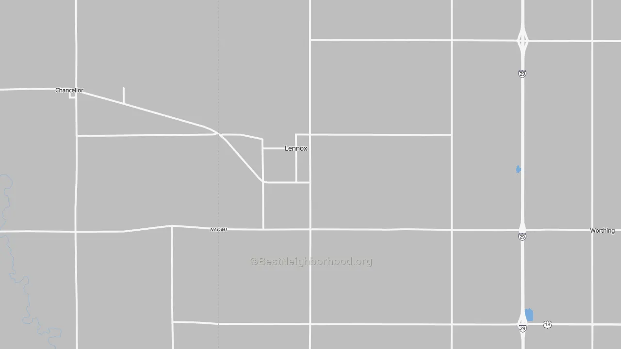 Transit Grade map of Lennox, SD