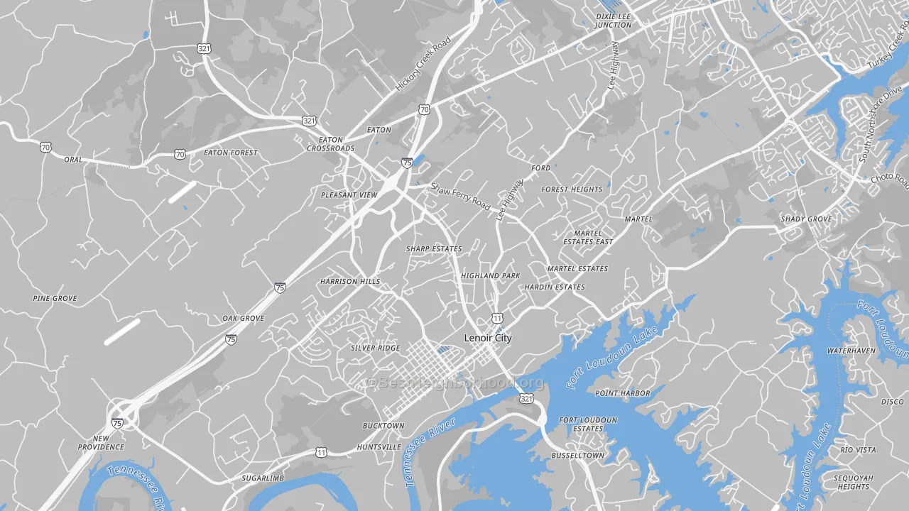 Transit Grade map of Lenoir City, TN